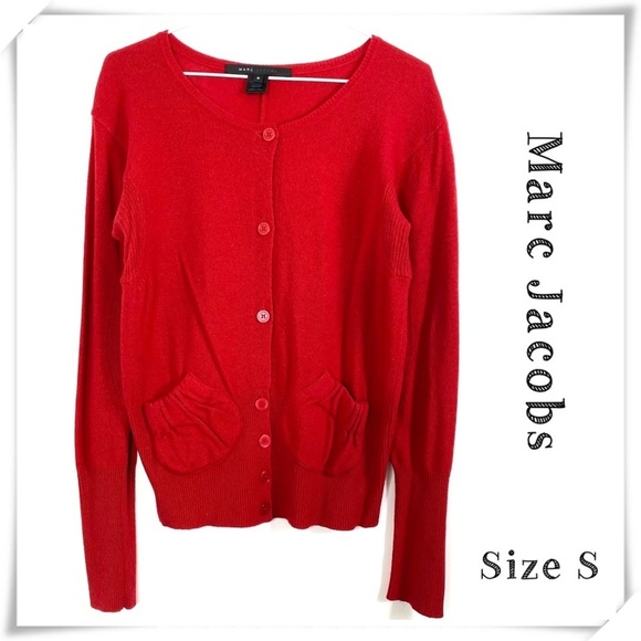 MARC Jacobs Patch-pockets Cardigan in Rose Red - Picture 1 of 8